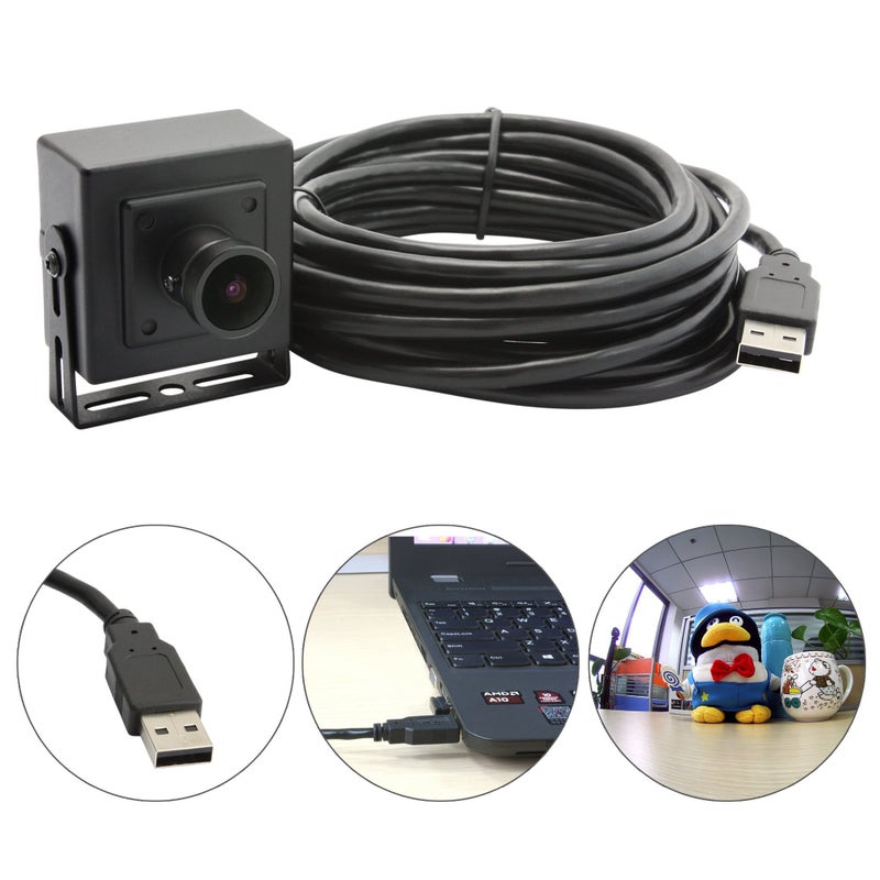 ELP وحدة كاميرا USB بزاوية واسعة بؤرة تلقائية 5 ميجابكسل ELP مع علبة معدنية OV5640 Mini UVC USB2.0 كاميرا ليزر Lightburn، كابل بطول 9.9 قدم/3 متر للكمبيوتر، Raspberry Pi، PC، لابتوب، Jetson Nano - Image 3